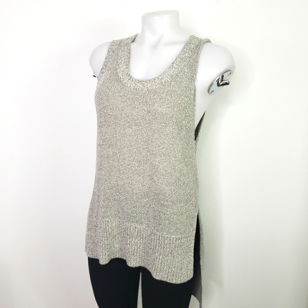 Banana Republic sleeveless sweater oversized high low gray XS